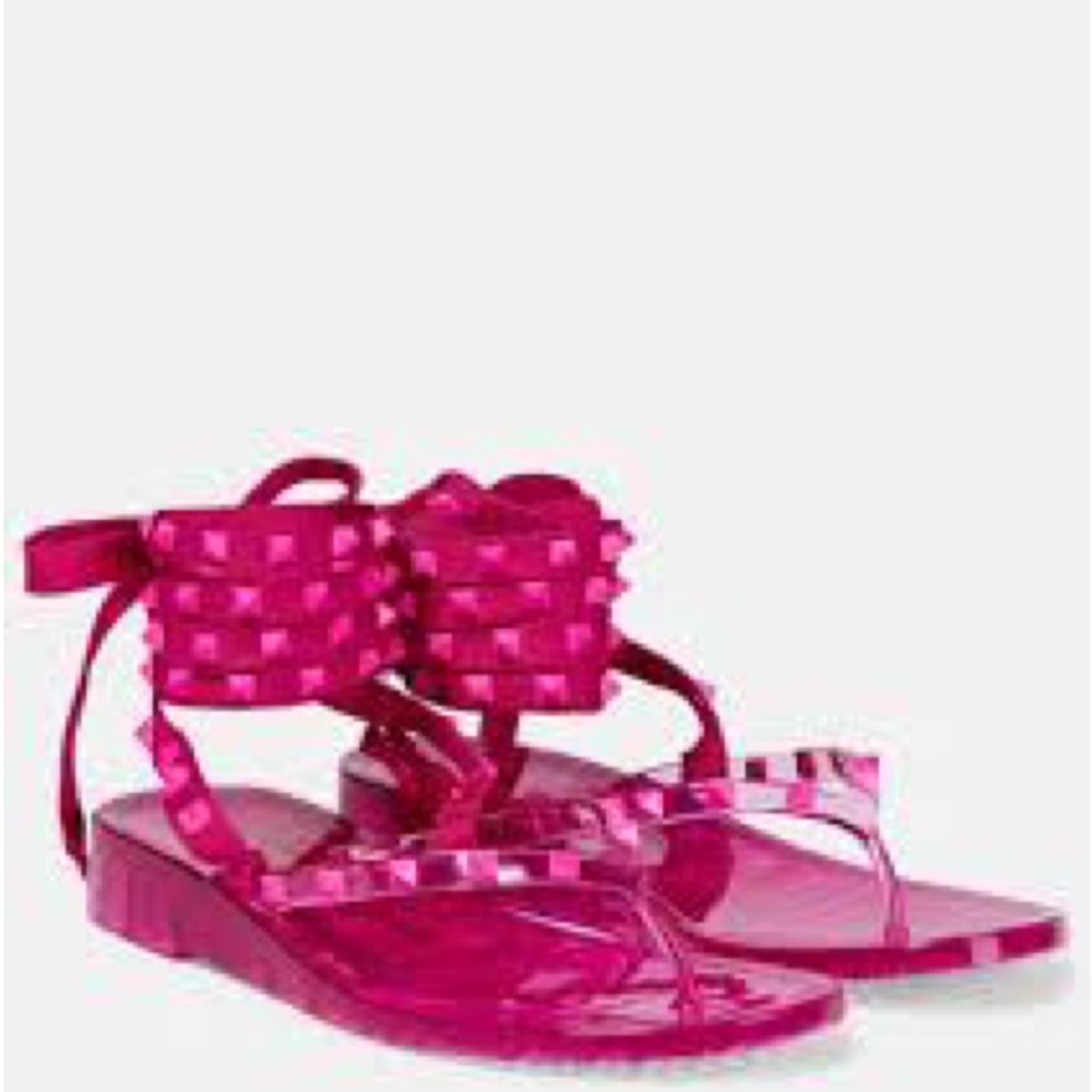 NEW IN BOX Valentino Fuchsia Studded Sandals